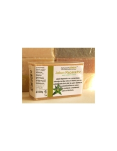 Jabon reparador de aloe vera y te blanco 100 g Aromasensia