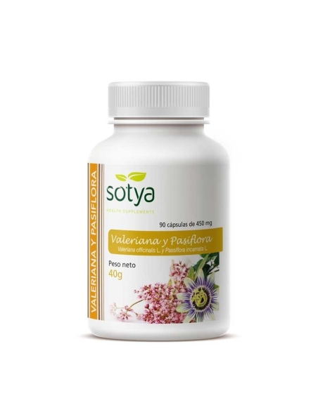 Valeriana y pasiflora 450mg 90 capsulas Sotya