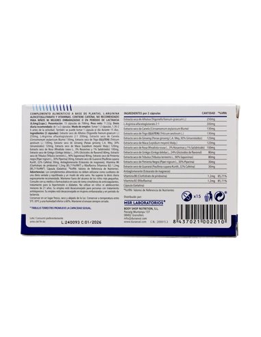 Duraeval 768mg 15 capsulas MSR Lab