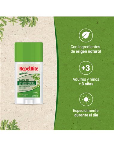Repelbite Natural Barra 50ml: Protección natural contra mosquitos