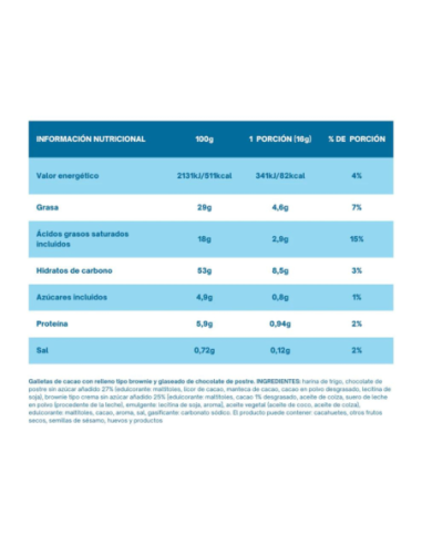 Galletas de Brownie doble chocolate 128g Dumon
