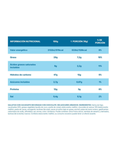 Galletas de Cacahuete con chocolate 125g Dumon
