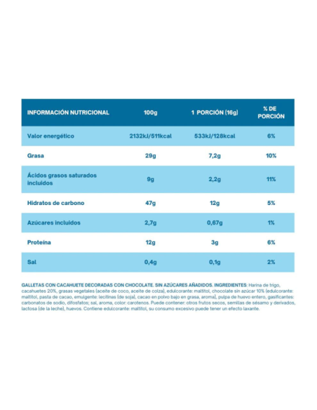 Galletas de Cacahuete con chocolate 125g Dumon