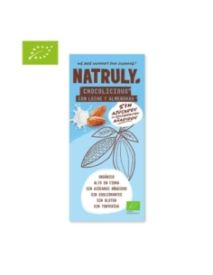 Tableta de Chocolate con Leche y Almendras BIO 85g Natruly 2