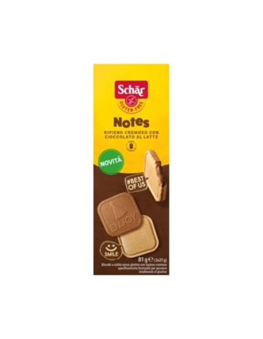 Notes (Galletas con relleno cremoso) sin gluten 81g Schar