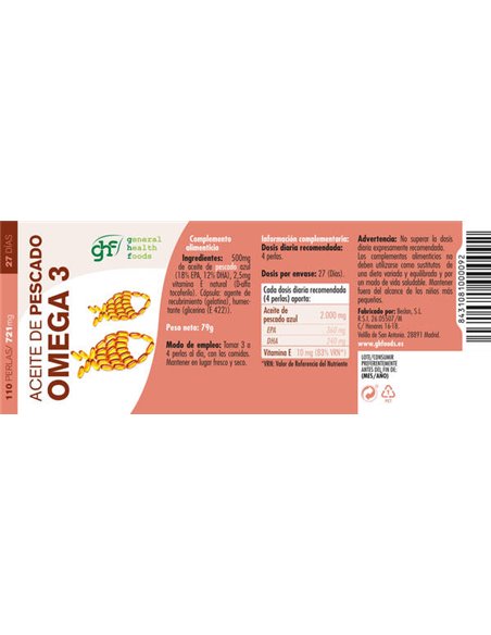 GHF Omega 3 721mg 110 perlas: Refuerza tu salud con Omega 3 de alta calidad