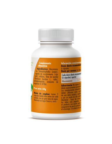 Glucomanano 600mg 100 Cápsulas GHF | Control de Apetito y sensación de saciedad | Fibra Konjac