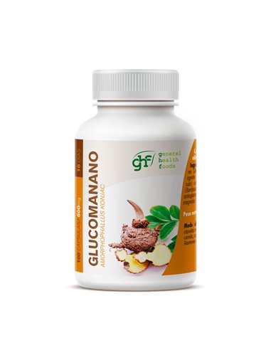 Glucomanano 600mg 100 Cápsulas GHF | Control de Apetito y sensación de saciedad | Fibra Konjac