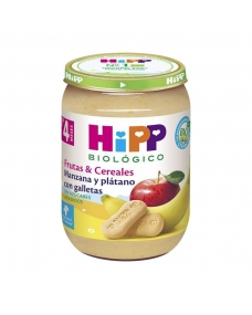 Potito de Manzana y Platano con galletas +4M Bio 190g Hipp